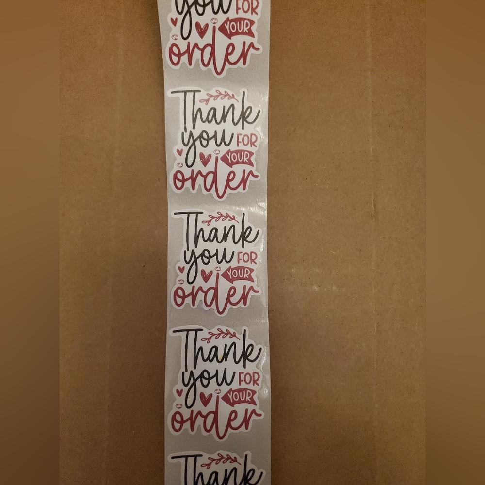 Thank You Stickers Roll - Pink and Black - Picture 6 of 6